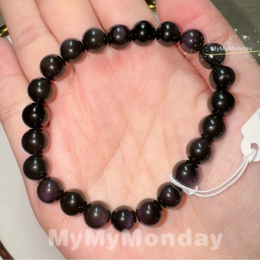 Purple Obsidian Bracelet 8mm - Picture 5 of 7